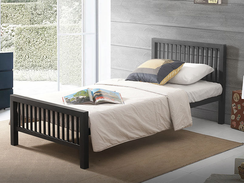 Meridian Simple Black Metal Bed Frame