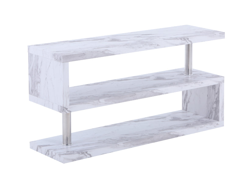 Miami TV Stand White Marble Veneer