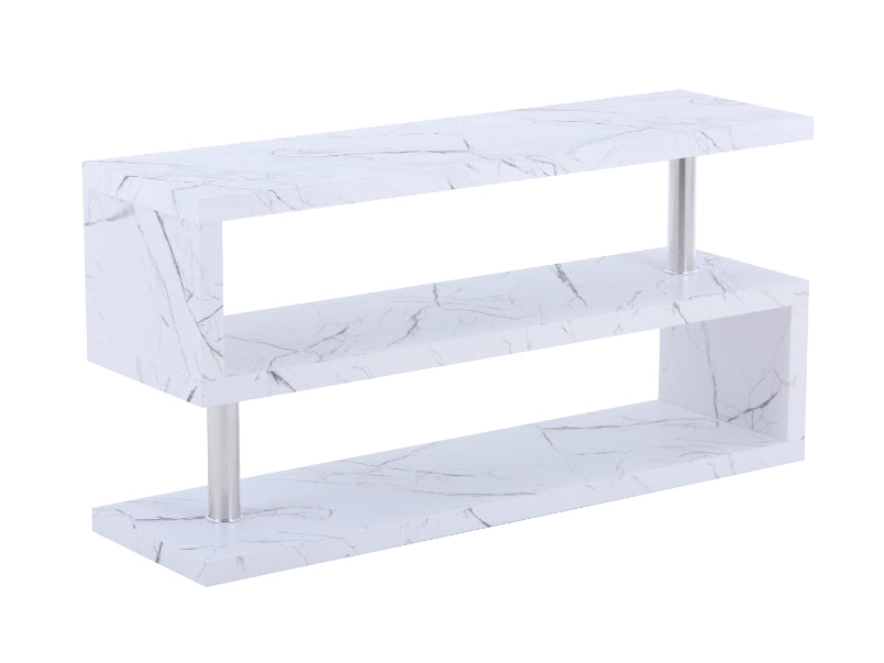 Miami TV Stand White Marble Veneer