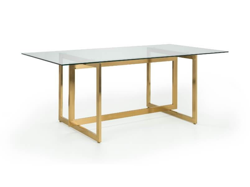 Minori Dining Table Glass Gold