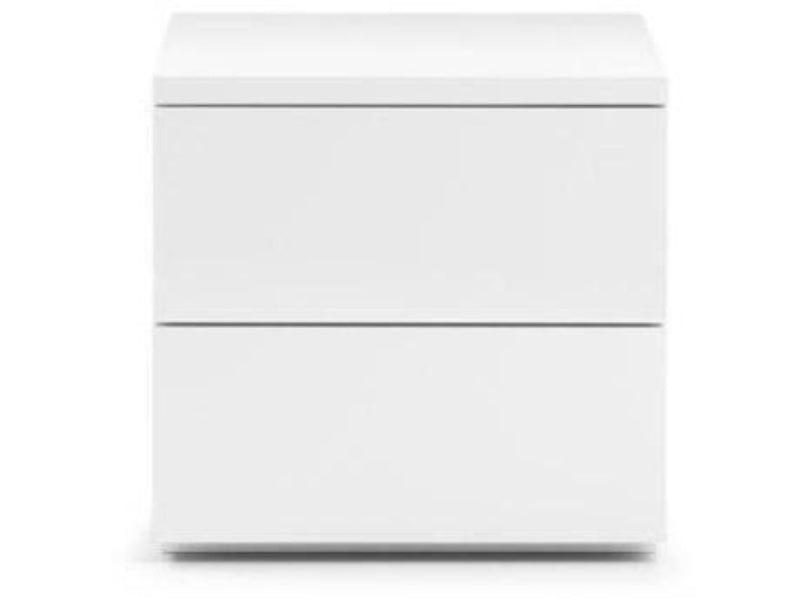 Monaco 2 Drawer Bedside White Gloss