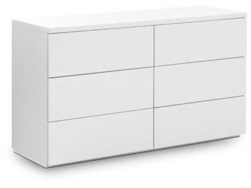 Monaco 6 Drawer Wide Chest White Gloss