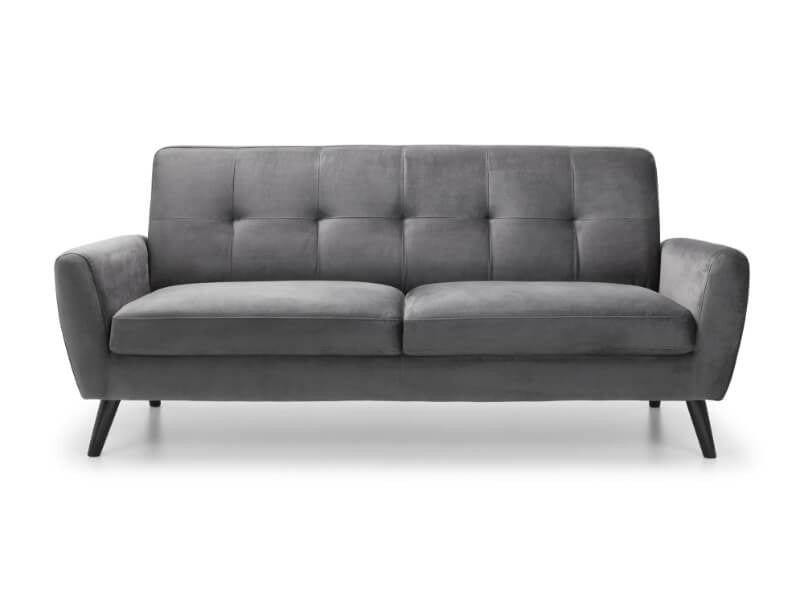 Maximi 3 Seater Sofa Dark Grey Velvet