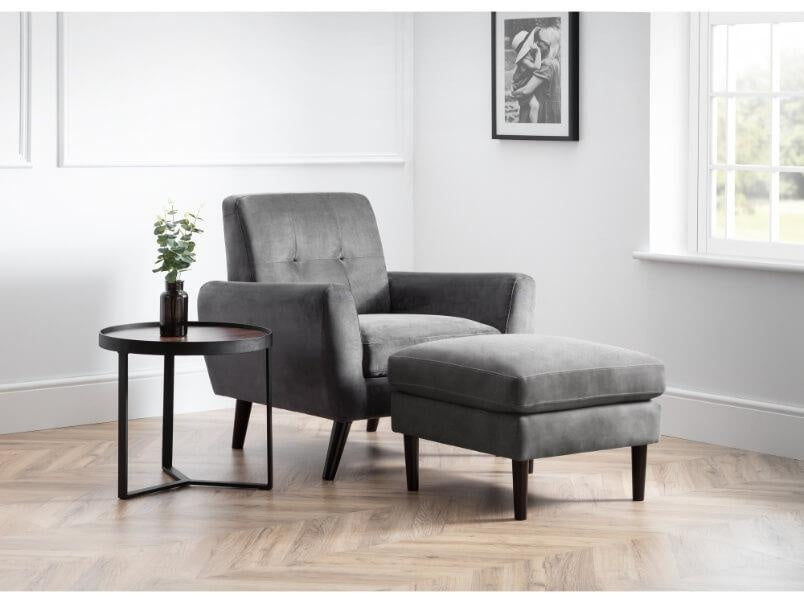 Maximi Armchair in Dark Grey Velvet