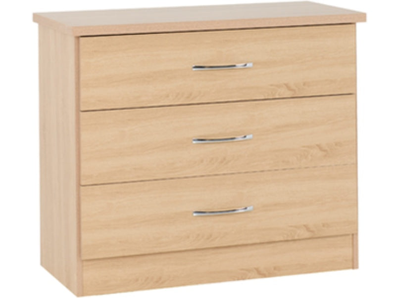 Nevada 3 Drawer Chest Sonoma Oak Effect