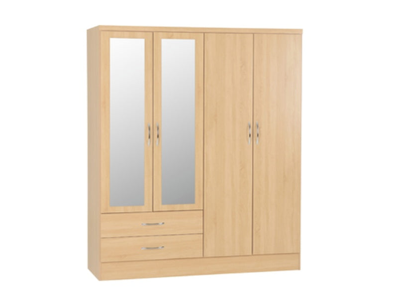 Nevada 4 Door 2 Drawer Wardrobe Sonoma Oak Effect