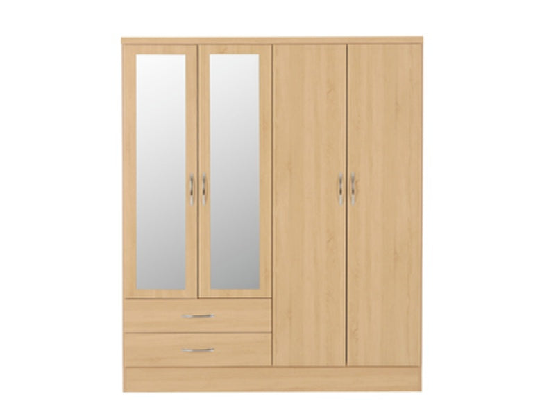 Nevada 4 Door 2 Drawer Wardrobe Sonoma Oak Effect