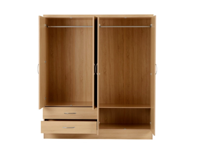 Nevada 4 Door 2 Drawer Wardrobe Sonoma Oak Effect