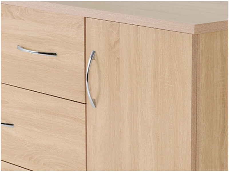 Nevada 5 Drawer Low Wardrobe Sonoma Oak Effect