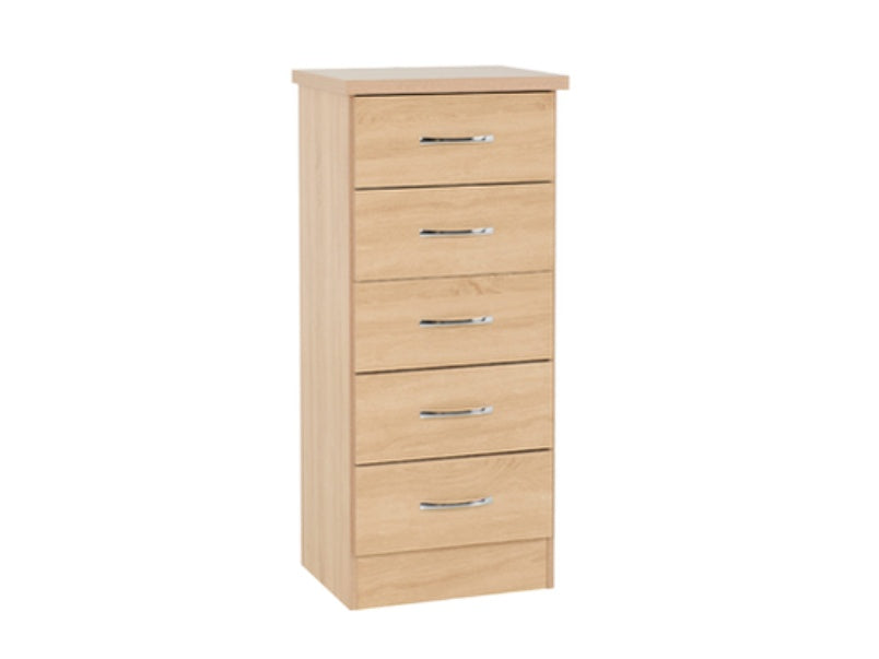 Nevada 5 Drawer Narrow Chest Sonoma Oak Effect