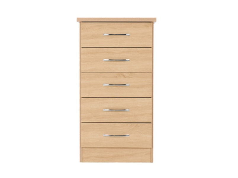 Nevada 5 Drawer Narrow Chest Sonoma Oak Effect