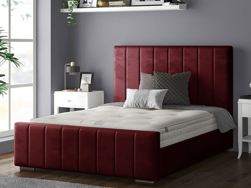 Nala Bed Plush Velvet Burgundy