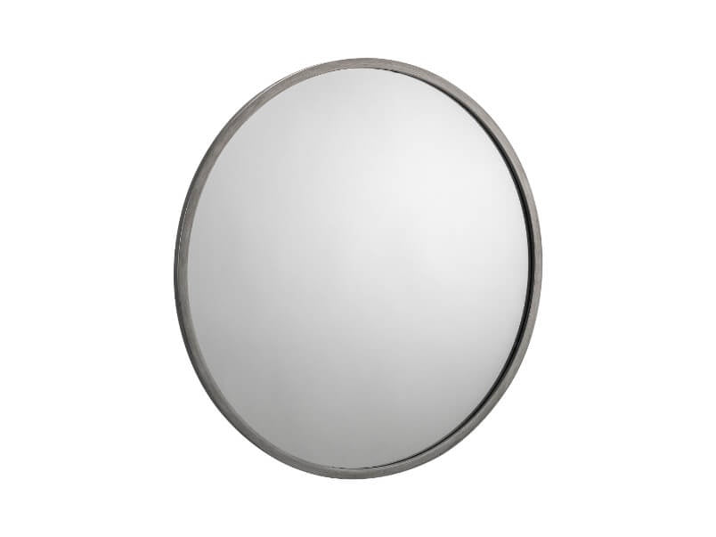 Octave Round Pewter Wall Mirror Pewter