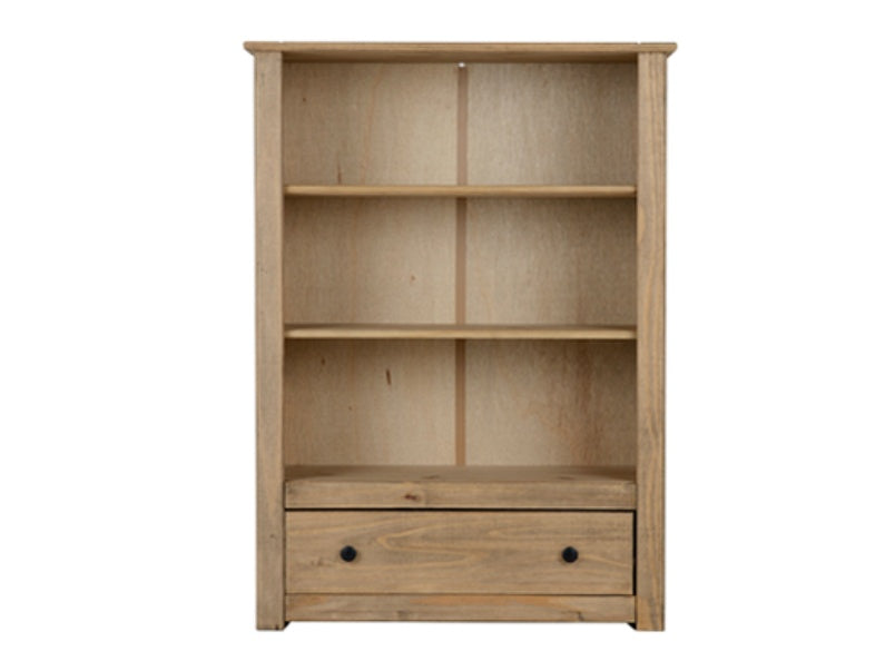 Panama 1 Drawer Bookcase Natural Wax