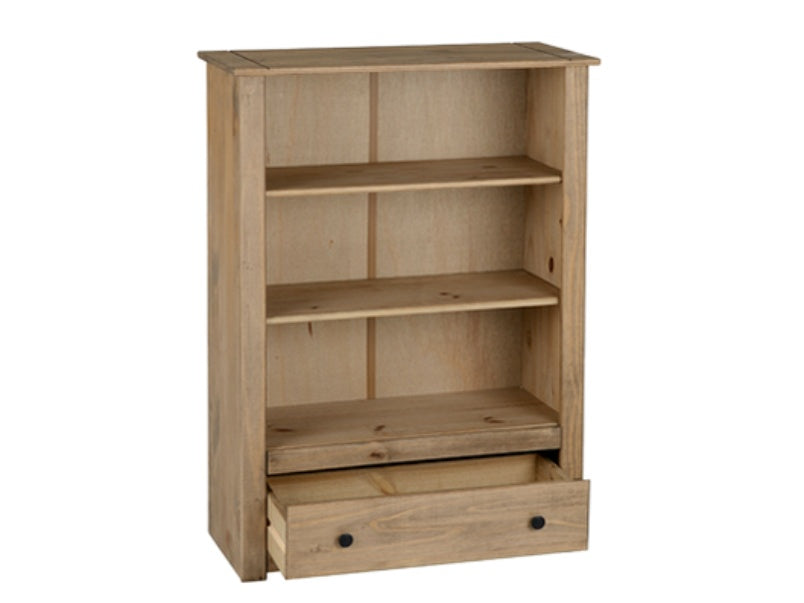 Panama 1 Drawer Bookcase Natural Wax