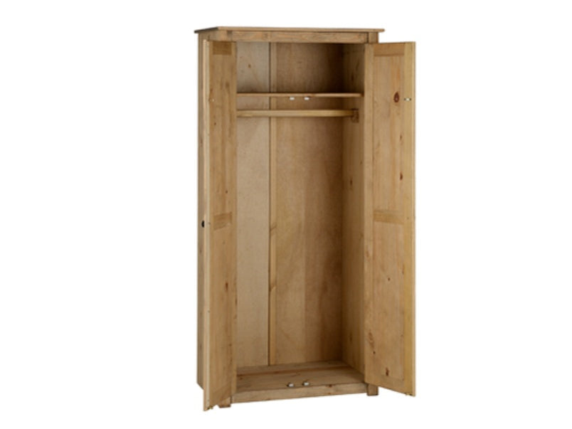 Panama 2 Door Wardrobe Natural Wax