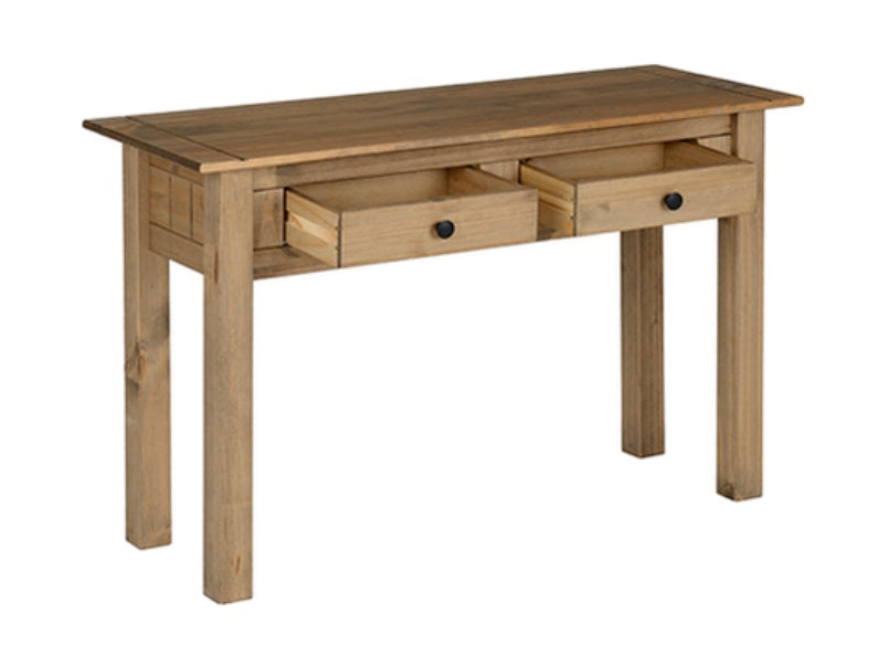 Panama 2 Drawer Console Table Natural Wax