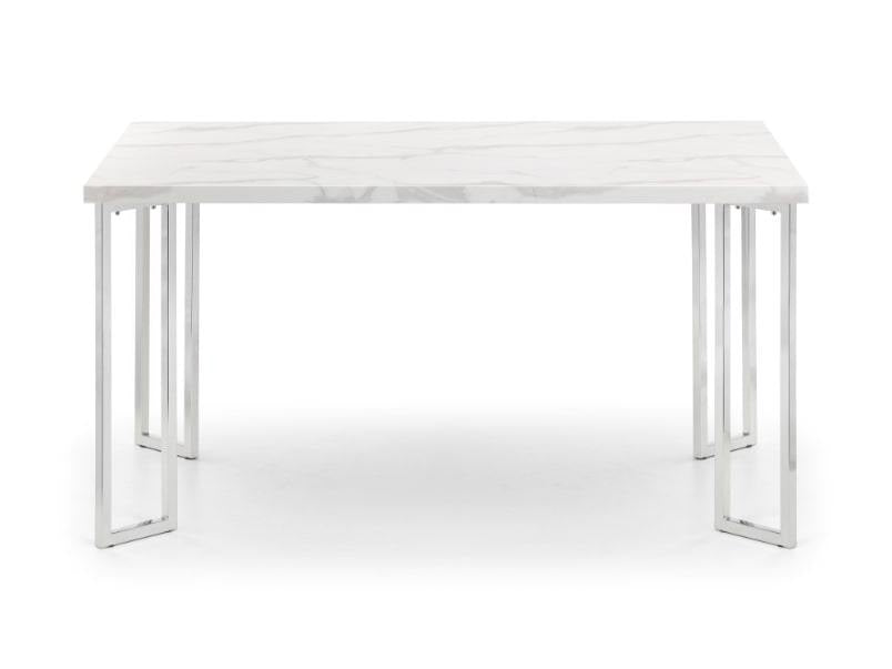 Positano Marble & Chrome Dining Table Marble & Chrome