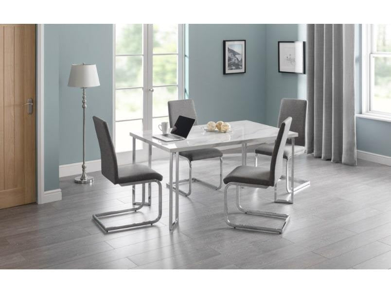 Positano Marble & Chrome Dining Table Marble & Chrome