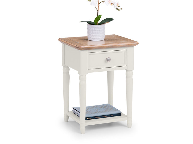 Provence 1 Drawer Lamp Table Limed Oak/Grey