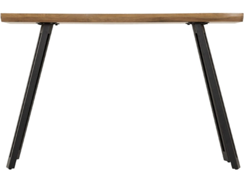 Quebec Wave Edge Console Table Medium Oak Effect/Black