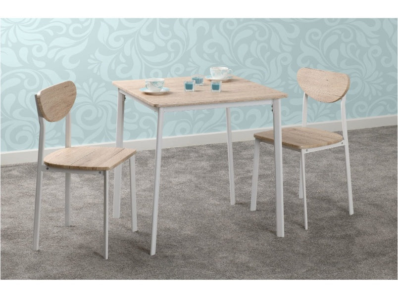 Riley Small Dining Set White/Light Oak Effect Veneer