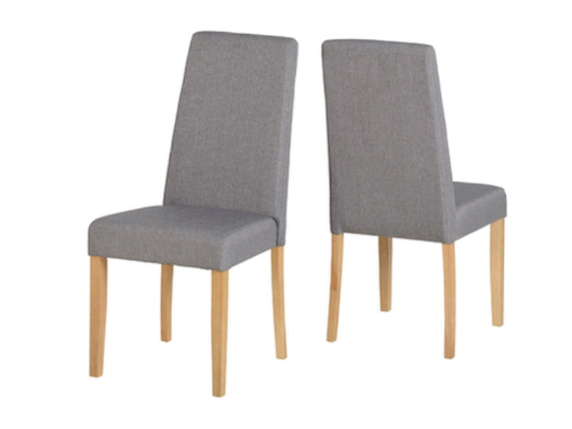 Rimini Dining Chair Natural Oak/Grey Fabric (Set of 2)