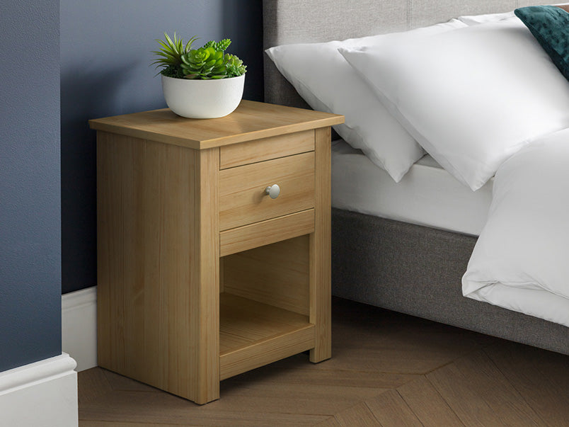 Radiance 1 Drawer Bedside Waxed Pine