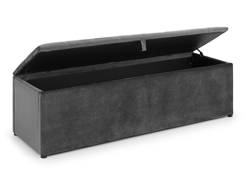 Rafferty Blanket Box Dark Grey Velvet