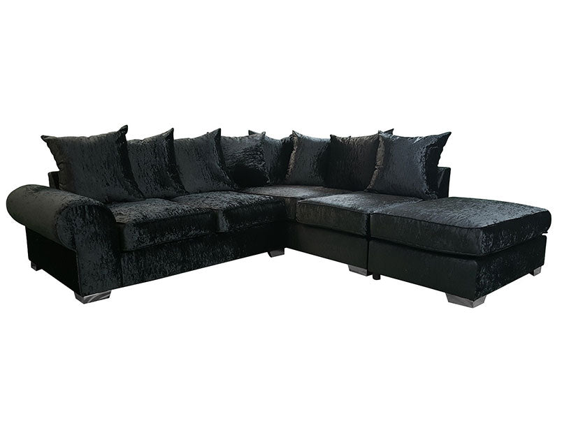 Deluxe Corner Crushed Velvet Sofa