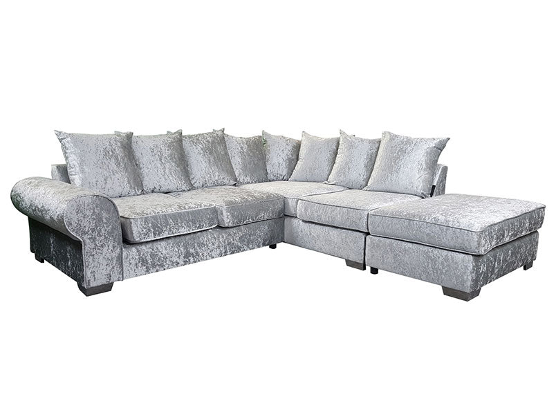 Deluxe Corner Crushed Velvet Sofa