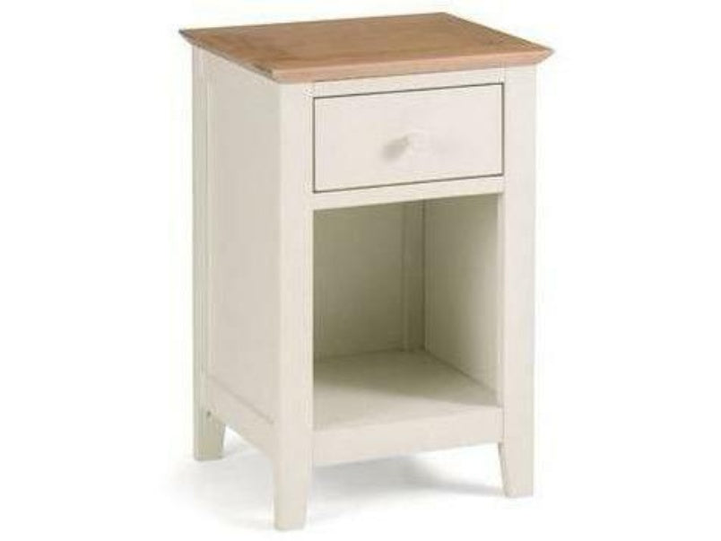 Salerno Shaker Ivory/Oak 1 Drawer Bedside