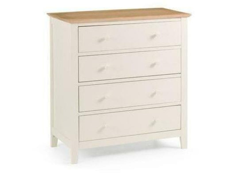 Salerno Shaker Ivory/Oak 4 Drawer Chest