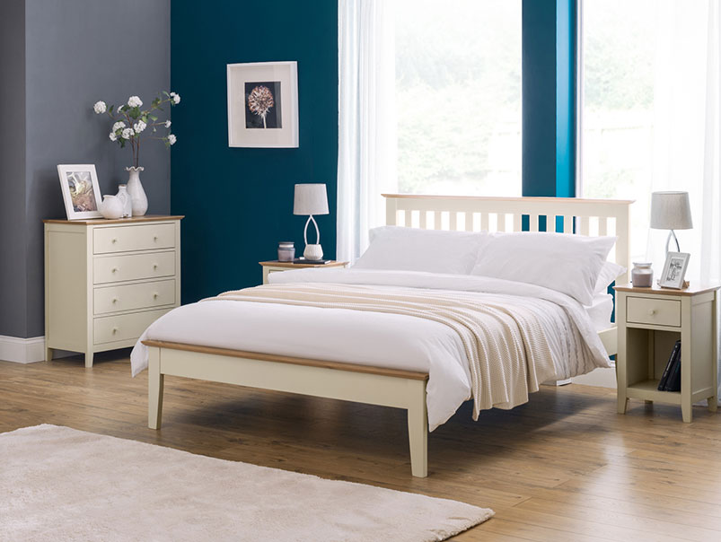 Saturn Shaker Two Tone (Ivory/Solid Oak) Bed