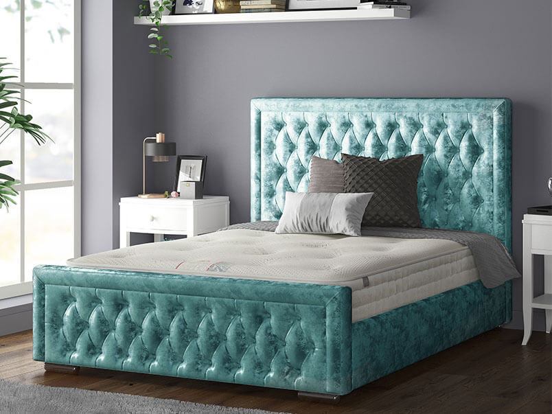 Sandhringham Bed Crush Velvet Aqua