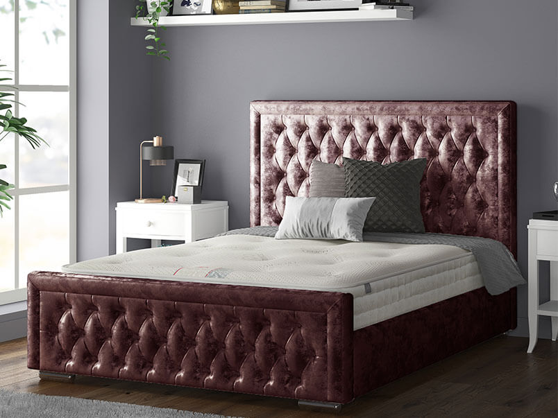 Sandhringham Bed Crush Velvet Mulberry