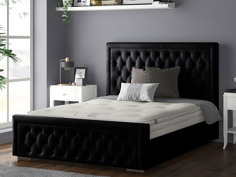 Sandhringham Bed Plush Velvet Black