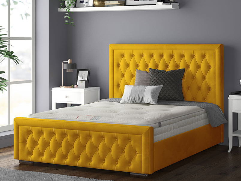 Sandhringham Bed Plush Velvet Turmeric