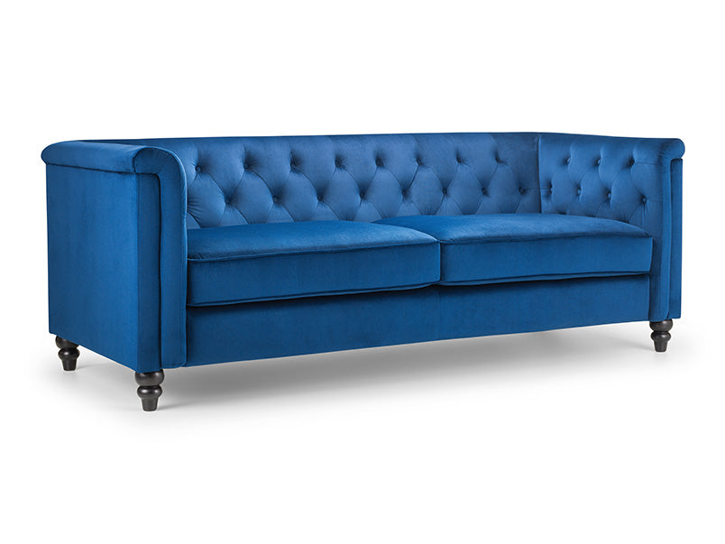 Sandringham 3 Seater Sofa Blue Velvet