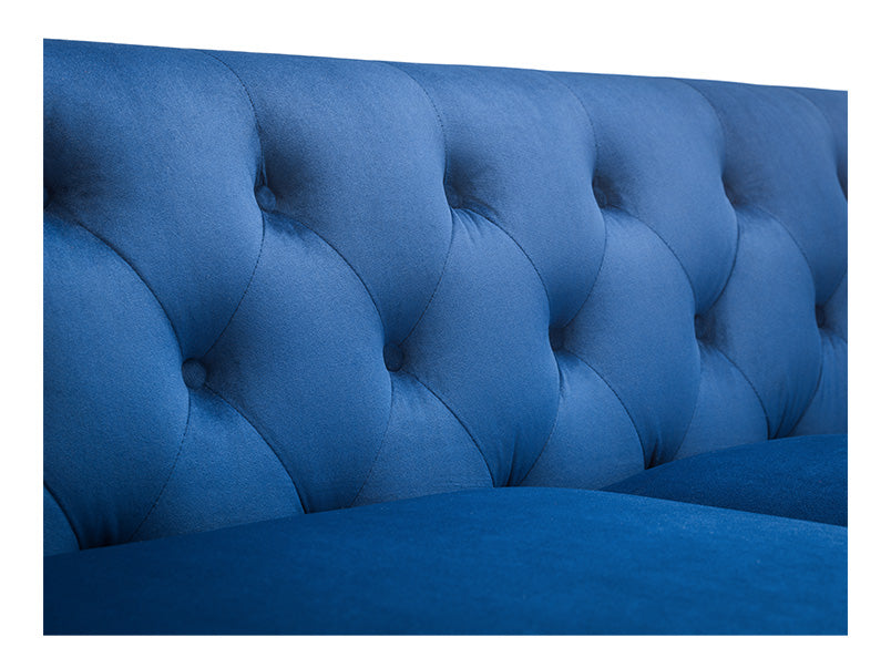 Sandringham 3 Seater Sofa Blue Velvet