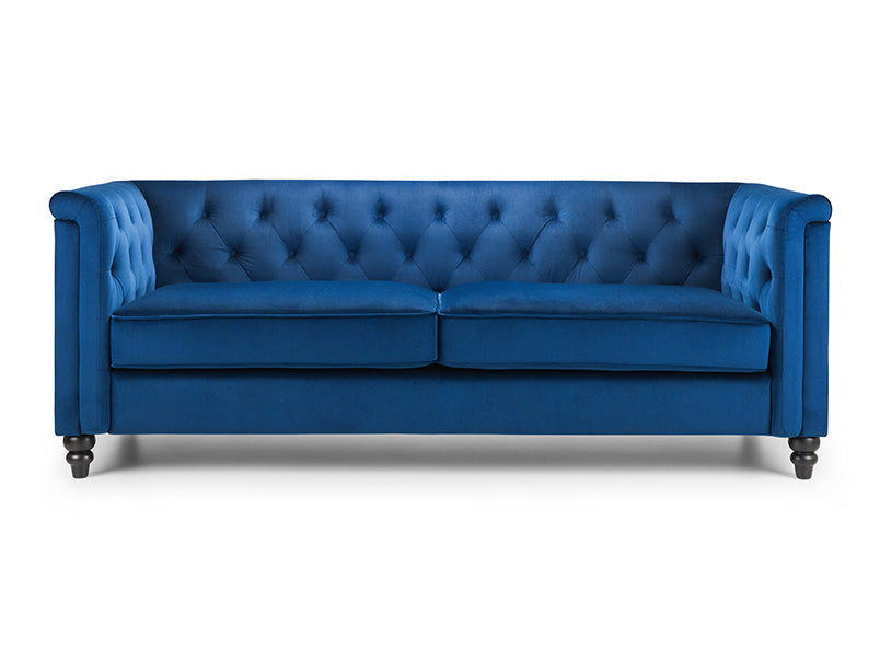 Sandringham 3 Seater Sofa Blue Velvet