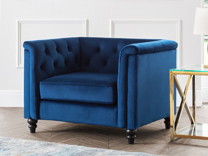 Sandringham Chair Blue Velvet