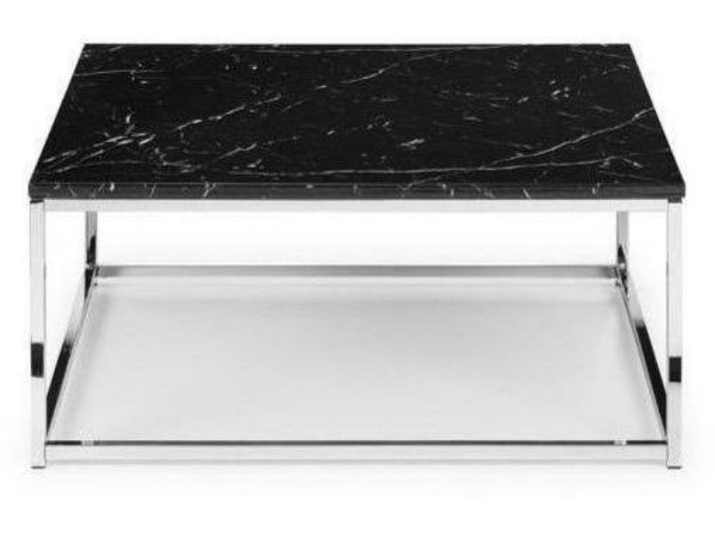 Scala Black Marble Top Square Coffee Table