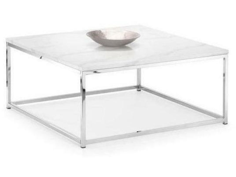 Scala White Marble Top Square Coffee Table