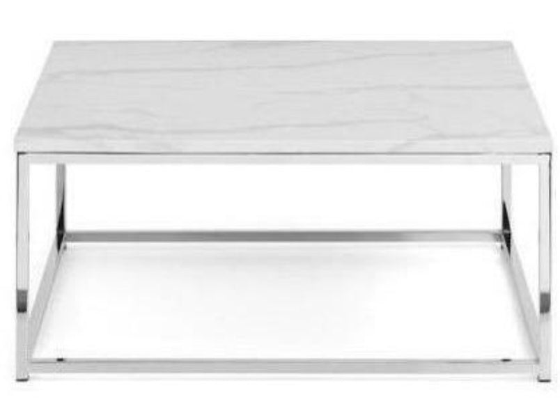 Scala White Marble Top Square Coffee Table