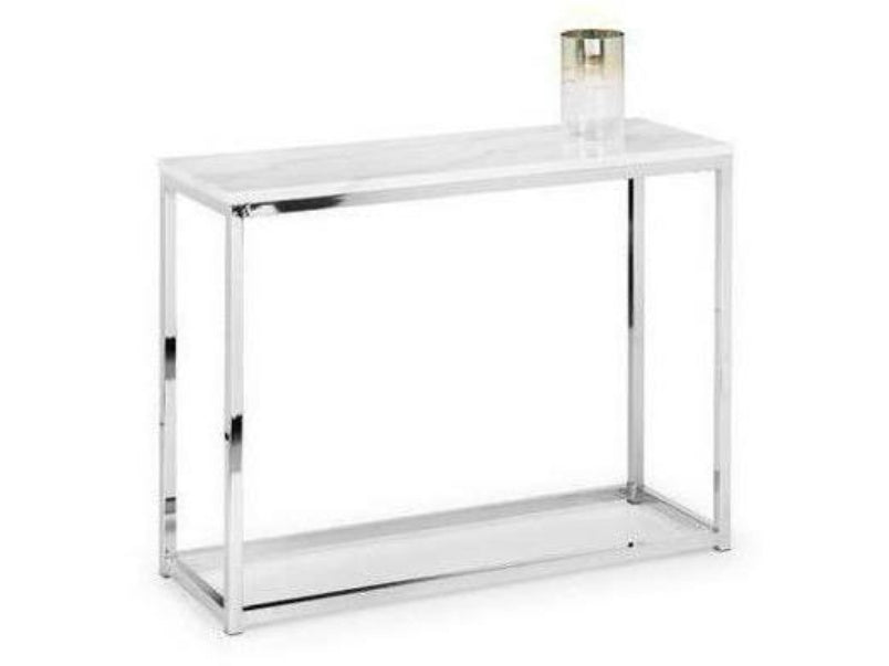 Scala White Marble Top Console Table