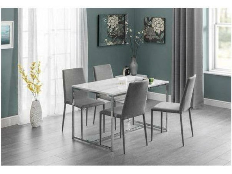 Scala White Marble Dining Table 120cm X 80cm