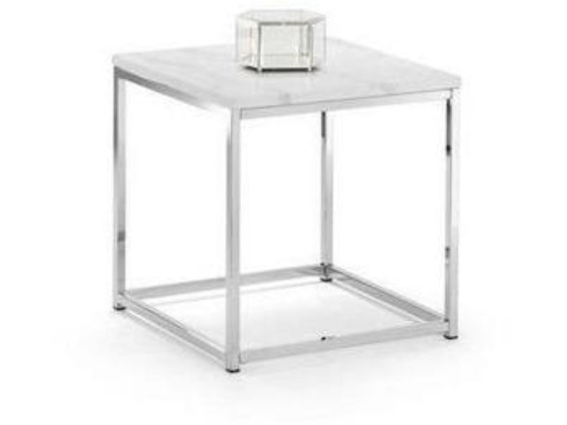 Scala White Marble Top Lamp Table