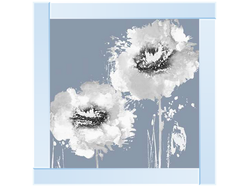 Flower Burst on Grey I