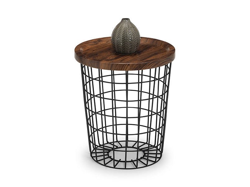 Smithson Storage Lamp Table Walnut/Black